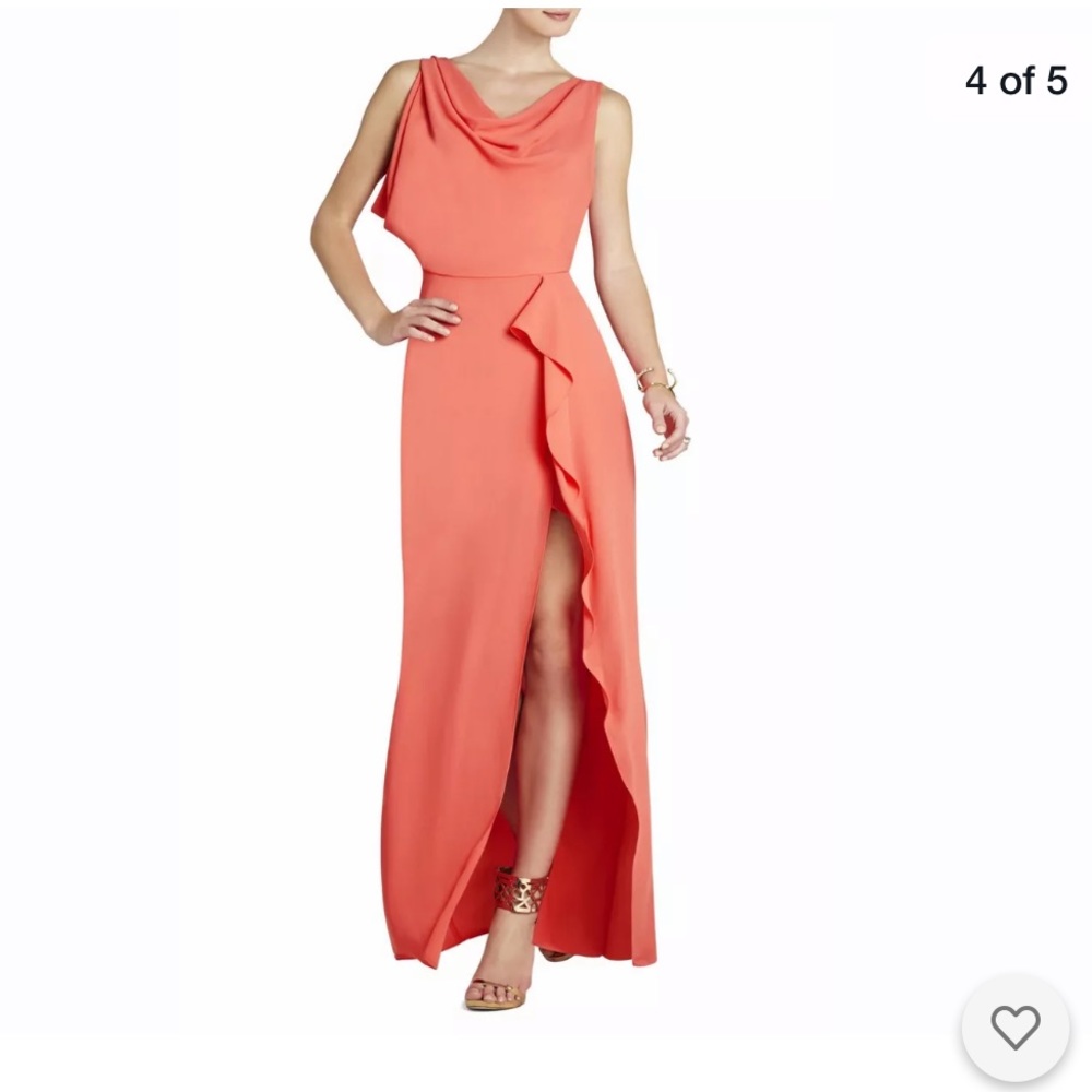 EUC BCBGMaxAzria Sydney Cowl-Neck Dress 0 - Picture 4 of 5
